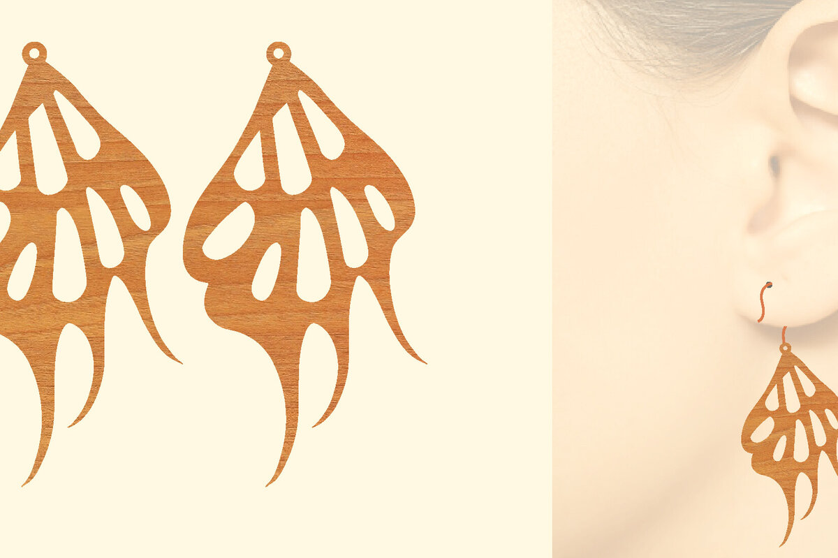 Σετ των 3 Intra απο ξύλο plywood 3mm-4mm πάχος Ξύλινα Σκουλαρίκια Butterfly Cut  Δίασταση 3x3 cm INTRAFABR-96996954