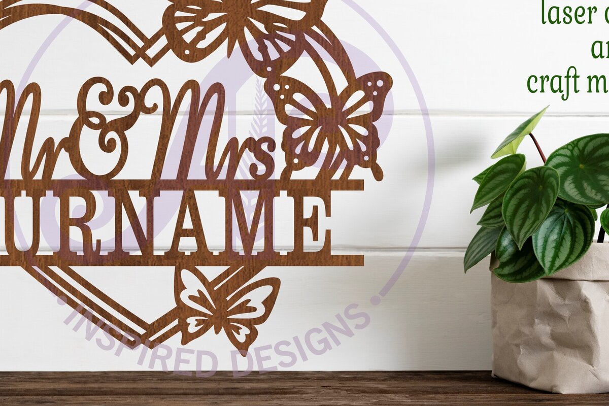 Σετ των 3 Intra απο ξύλο plywood 3mm-4mm πάχος Πεταλούδα στεφάνι κυρίου και κυρίας καρδιά Δίασταση 6x6 cm INTRAFABR-102807164