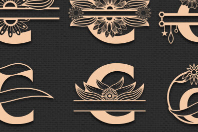 Intra απο ξύλο plywood 3mm-4mm πάχος C Αλφάβητο μονόγραμμα γράμμα Δίασταση 30x20 cm INTRAFABR-55673541