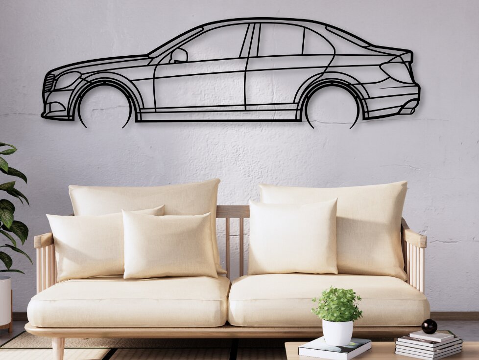 Σετ των 2 Intra απο ξύλο plywood 3mm-4mm πάχος C-class W204 Car Silhouette Δίασταση 15x15 cm INTRAFABR-110688791