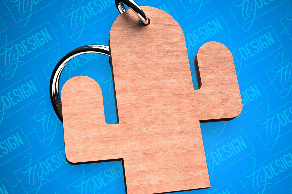 Σετ των 3 Intra απο ξύλο plywood 3mm-4mm πάχος Cactus Keychain Shapes Δίασταση 6x6 cm INTRAFABR-82325276