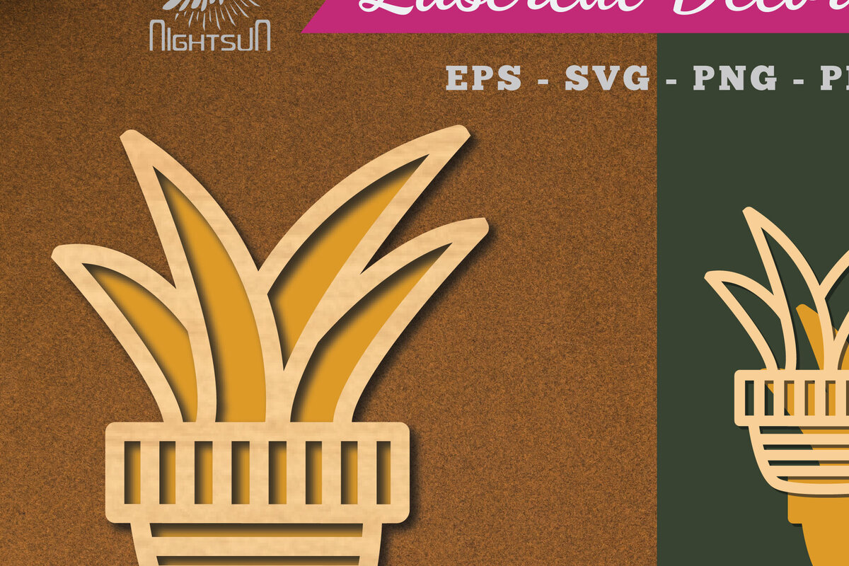 Σετ των 2 Intra απο ξύλο plywood 3mm-4mm πάχος Διακόσμηση Cactus 5 Δίασταση 15x15 cm INTRAFABR-113391296