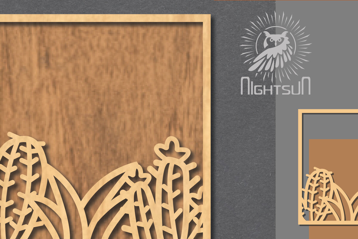 Intra απο ξύλο plywood 3mm-4mm πάχος Σήμα κοπής με λέιζερ κάκτου 3 Δίασταση 15x15 cm INTRAFABR-120324413