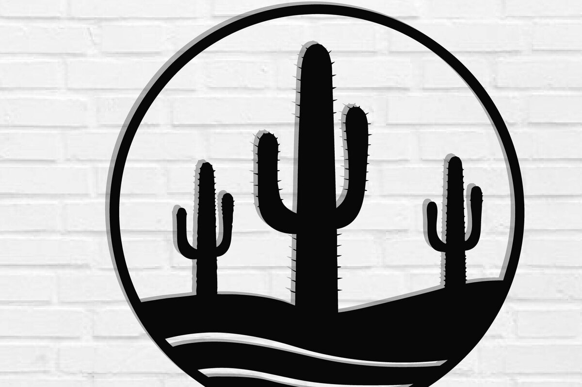 Intra απο ξύλο plywood 3mm-4mm πάχος Cactus Metal Wall Art, κοπής με λέιζερ Δίασταση 40x40 cm INTRAFABR-119298912