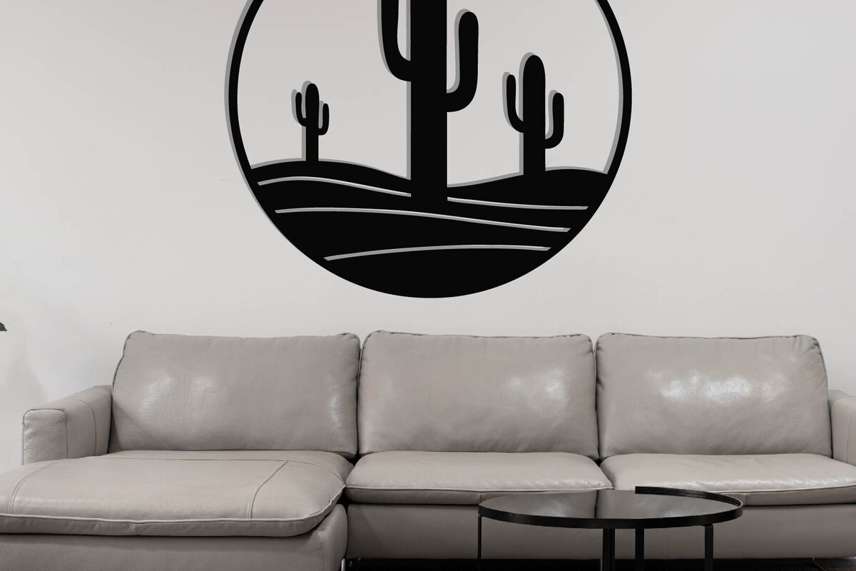 Intra απο ξύλο plywood 3mm-4mm πάχος Cactus Metal Wall Art, κοπής με λέιζερ Δίασταση 40x40 cm INTRAFABR-119299100