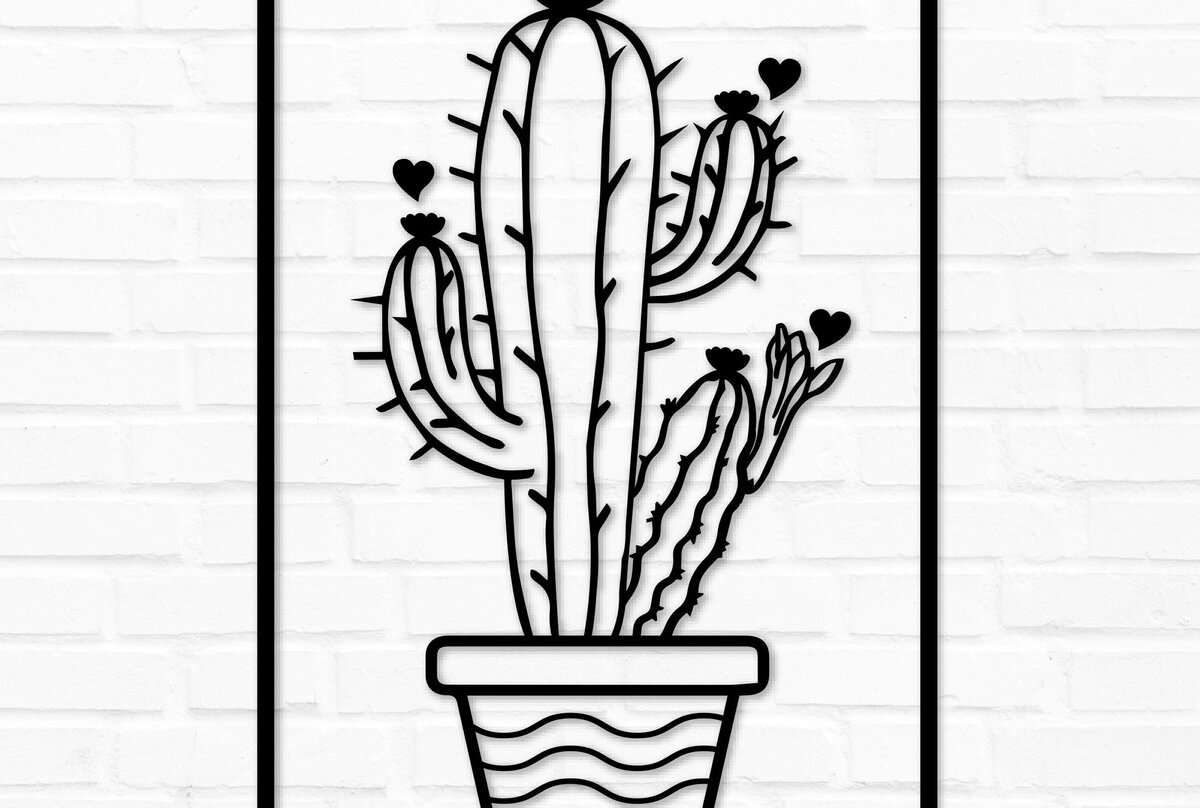 Intra απο ξύλο plywood 3mm-4mm πάχος Cactus Wall Crafts Decor Cut  Δίασταση 40x40 cm INTRAFABR-71023756