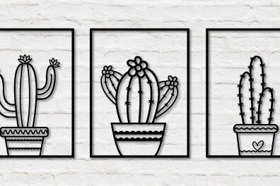 Intra απο ξύλο plywood 3mm-4mm πάχος Cactus Wall Decor Δίασταση 30x20 cm INTRAFABR-31704120