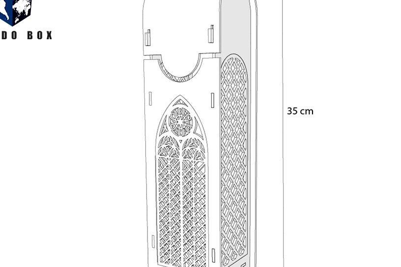 Σετ των 2 Intra απο ξύλο plywood 3mm-4mm πάχος Cathedral Wine Box, Θήκη κρασιού Δίασταση 15x15 cm INTRAFABR-119548026
