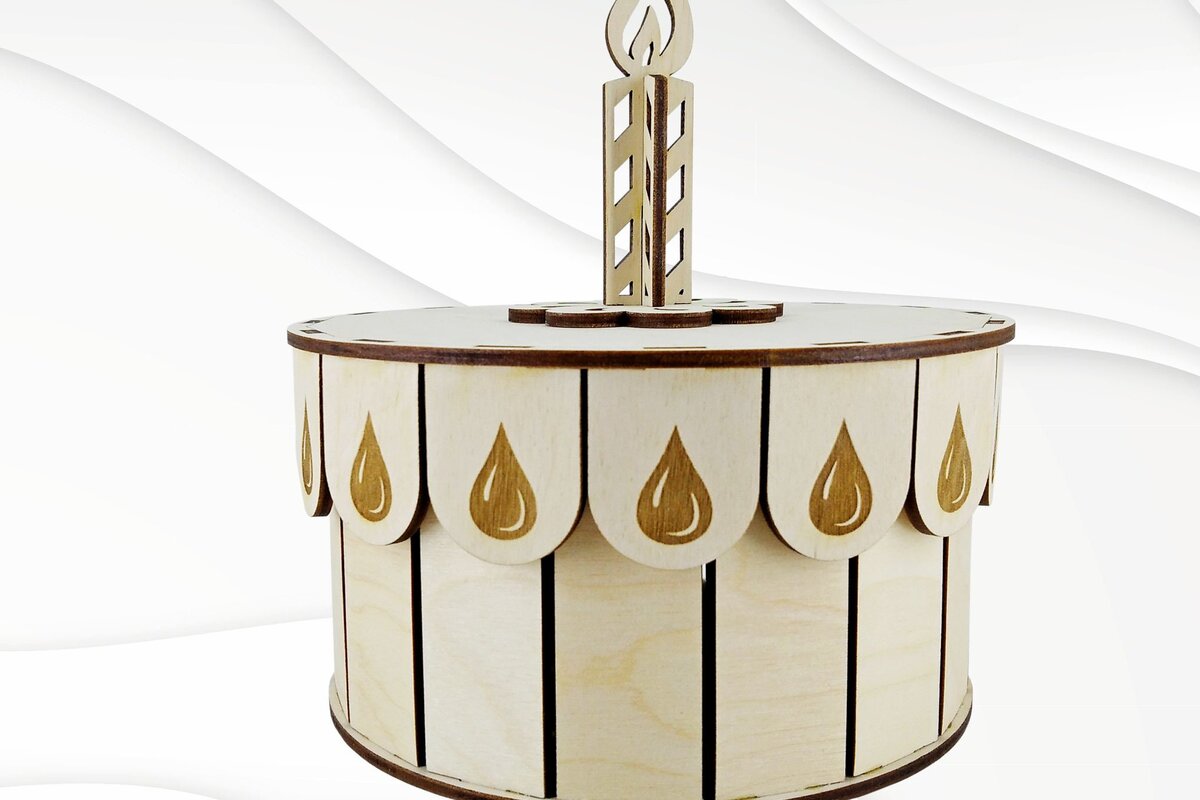 Σετ των 2 Intra απο ξύλο plywood 3mm-4mm πάχος Κουτί τούρτας Στρογγυλό Δίασταση 15x15 cm INTRAFABR-30484727