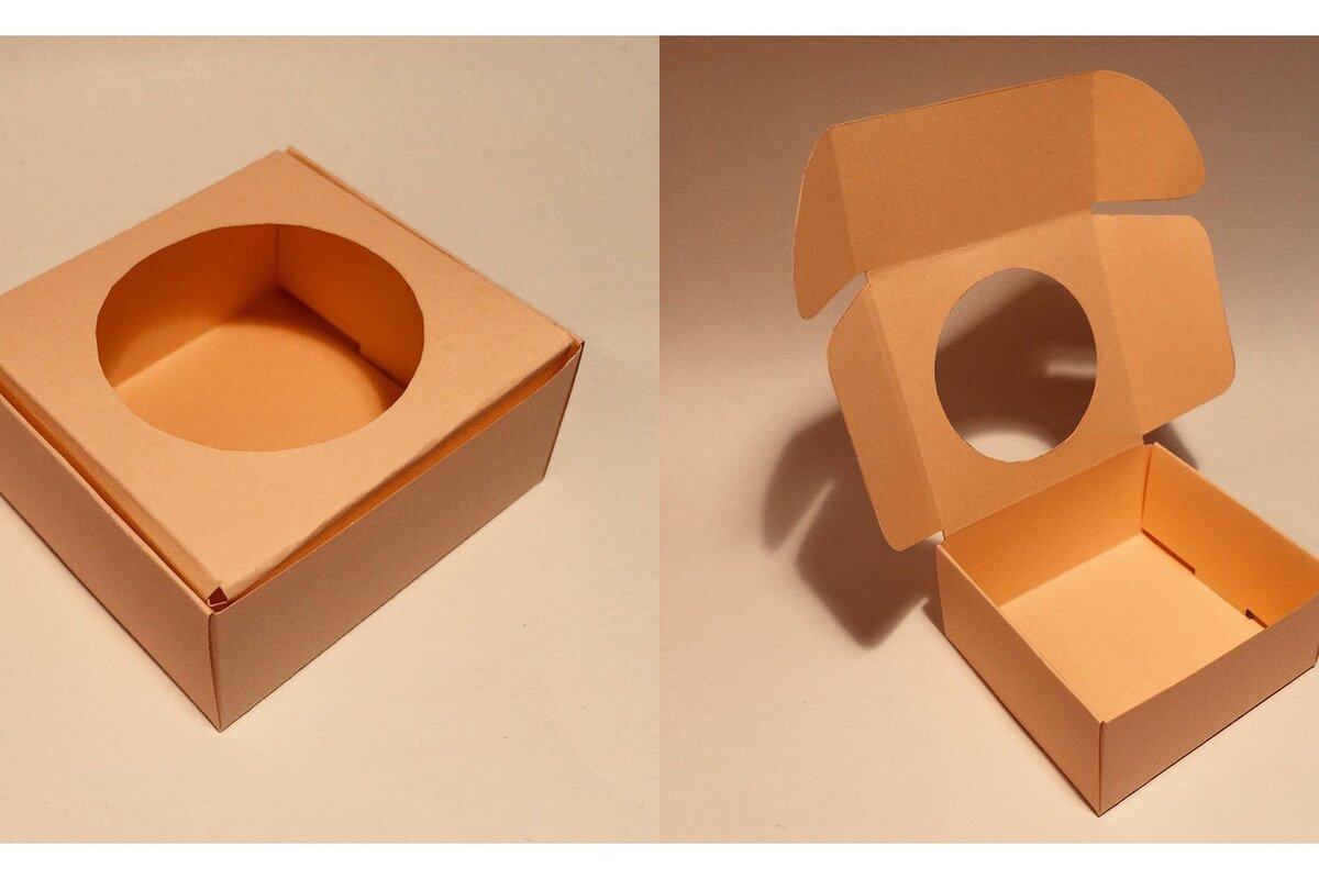 Σετ των 2 Intra απο ξύλο plywood 3mm-4mm πάχος Κουτί κέικ με παράθυρο Δίασταση 15x15 cm INTRAFABR-33132600