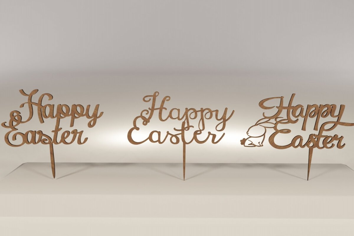 Σετ των 2 Intra απο ξύλο plywood 3mm-4mm πάχος κοπής με λέιζερ για Πάσχα Πάσχα Δίασταση 15x15 cm INTRAFABR-113818219