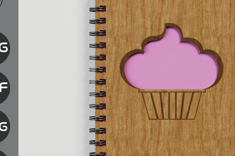 Intra απο ξύλο plywood 3mm-4mm πάχος Περιοδικά εξωφύλλου σημειωματάριου Cake Pink Δίασταση 30x20 cm INTRAFABR-97298590