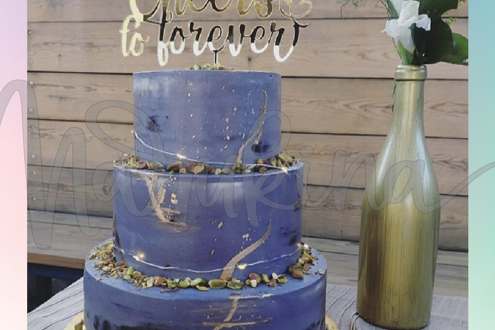 Σετ των 2 Intra απο ξύλο plywood 3mm-4mm πάχος CAKE TOPPER cheers to FOREVER Δίασταση 15x15 cm INTRAFABR-70391827