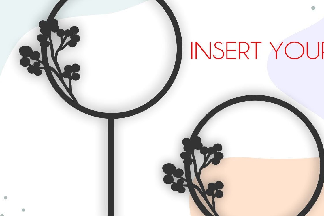 Intra απο ξύλο plywood 3mm-4mm πάχος Cake Topper Frame , Leaf Circle Frame Δίασταση 20x30 cm INTRAFABR-36816640