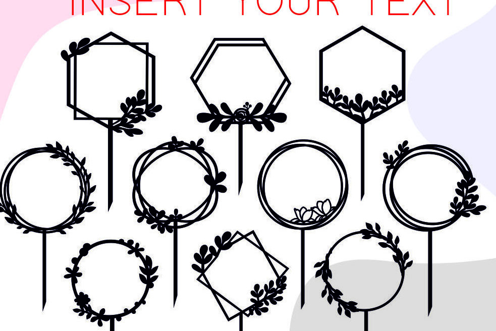 Σετ των 2 Intra απο ξύλο plywood 3mm-4mm πάχος Cake Topper Frame , Wreath Frame Δίασταση 20x30 cm INTRAFABR-29824538