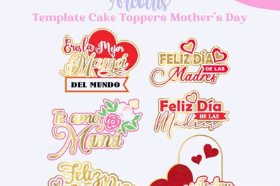 Σετ των 2 Intra απο ξύλο plywood 3mm-4mm πάχος Cake Topper Mother's Day - Studio (Ισπανικά) Δίασταση 15x15 cm INTRAFABR-113763226