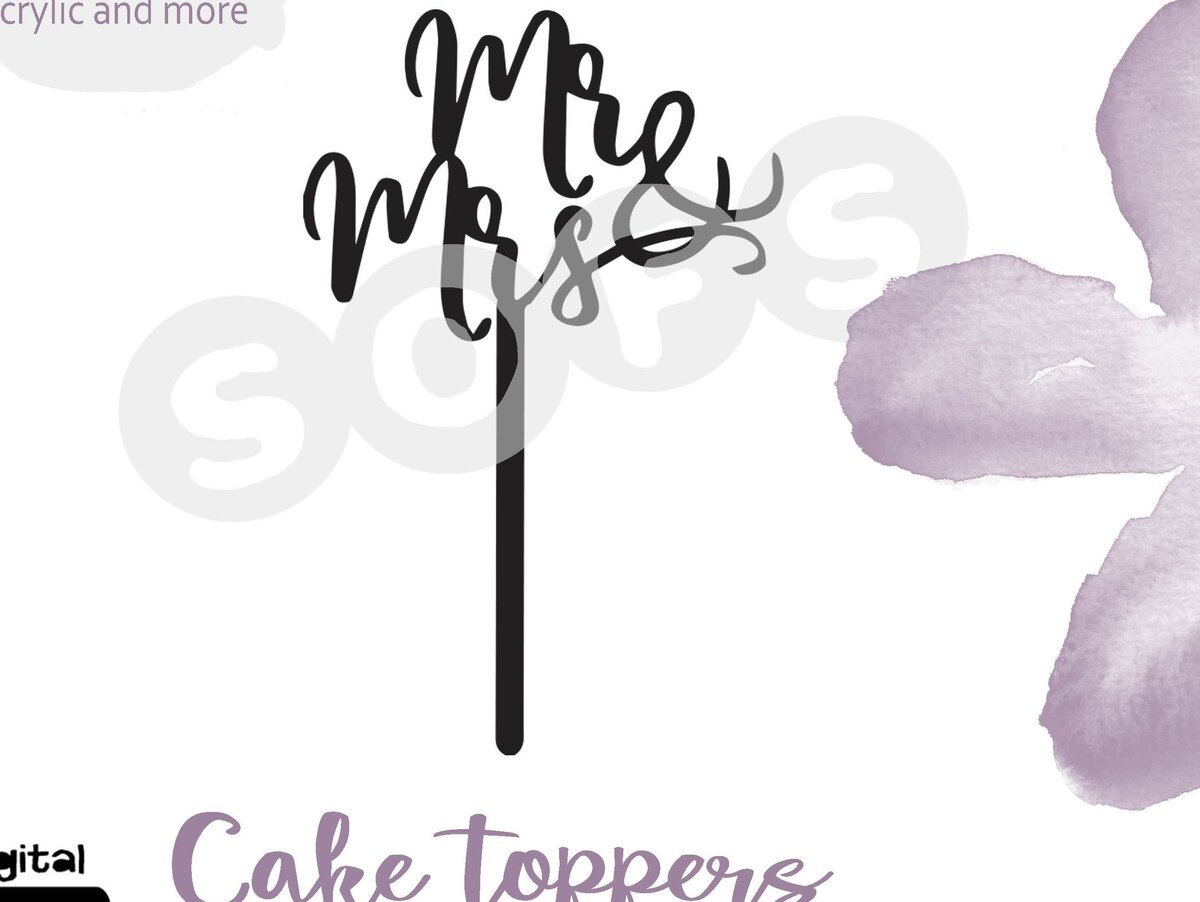 Intra απο ξύλο plywood 3mm-4mm πάχος Κέικ Topper Mr and Mrs File Δίασταση 30x20 cm INTRAFABR-31798451