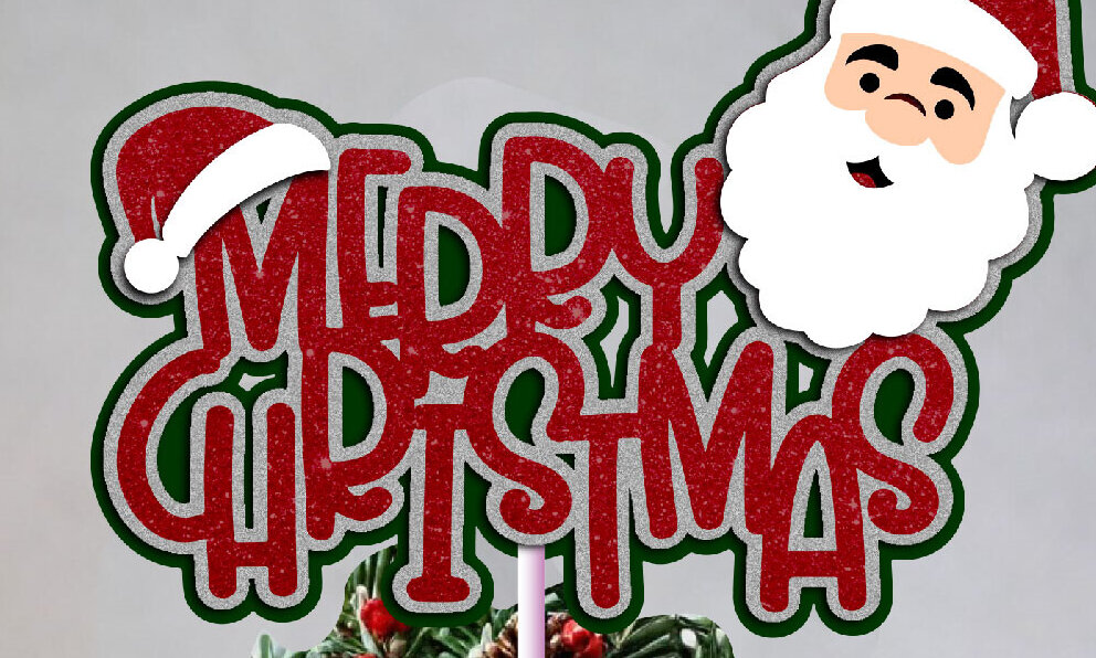 Σετ των 2 Intra απο ξύλο plywood 3mm-4mm πάχος Cake Topper Santa Δίασταση 15x15 cm INTRAFABR-112667277