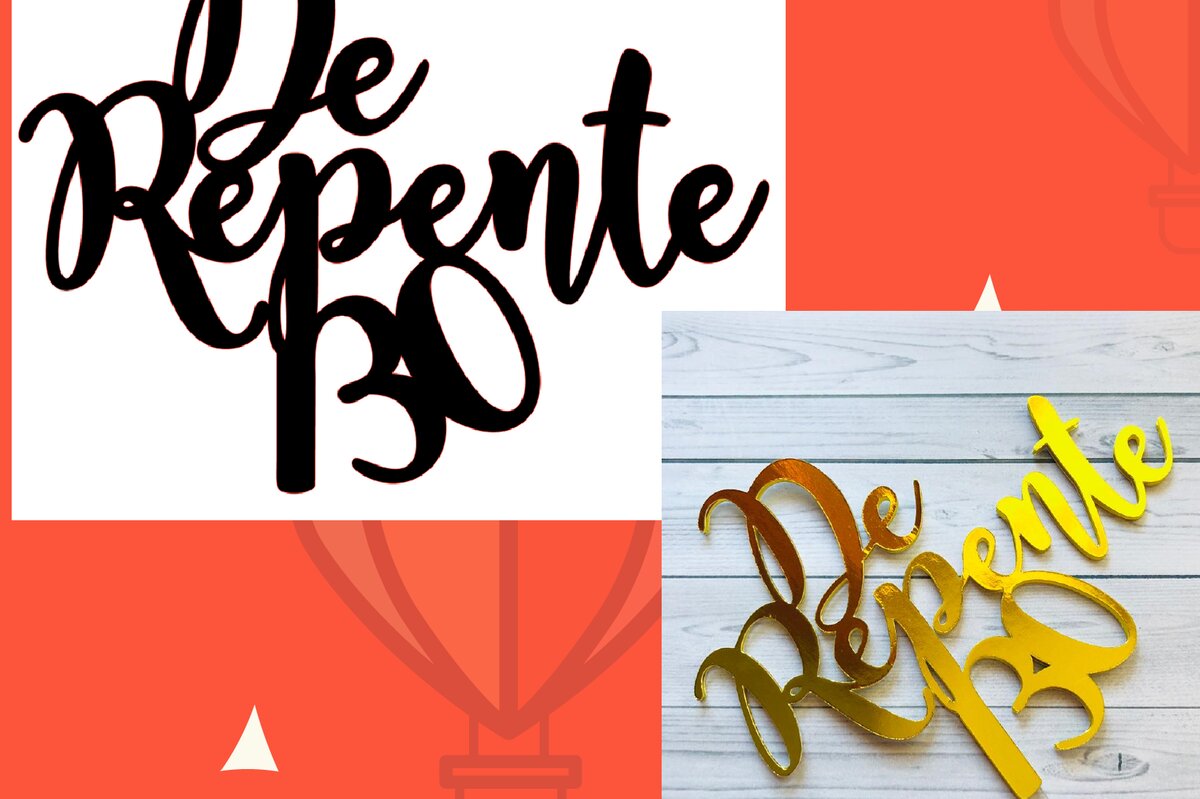 Intra απο ξύλο plywood 3mm-4mm πάχος Caketopper "De Repente 30" (ισπανικά) Δίασταση 30x30 cm INTRAFABR-88158384