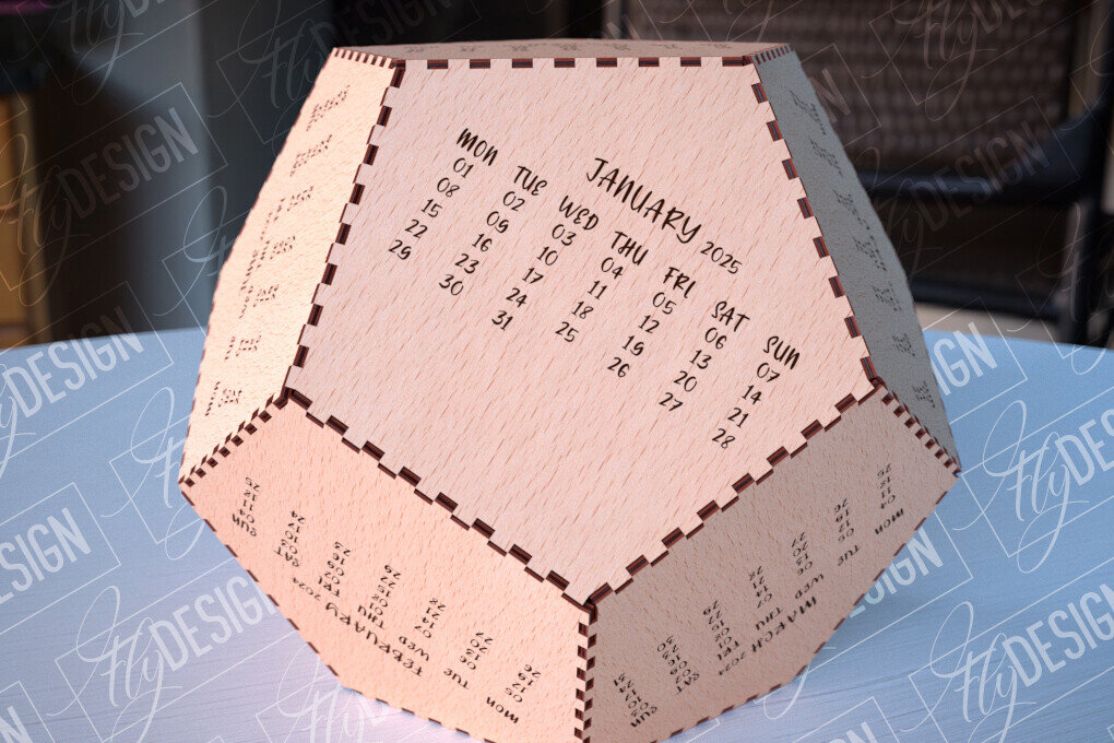 Σετ των 3 Intra απο ξύλο plywood 3mm-4mm πάχος Ημερολόγιο 2025 |Ξύλινο Ημερολόγιο| Πρωτοχρονιά Δίασταση 15x15 cm INTRAFABR-110679219