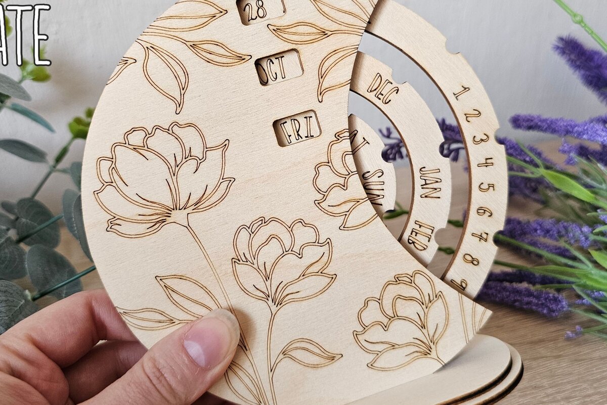 Intra απο ξύλο plywood 3mm-4mm πάχος Calendar File, Perpetual Δίασταση 15x15 cm INTRAFABR-117928577