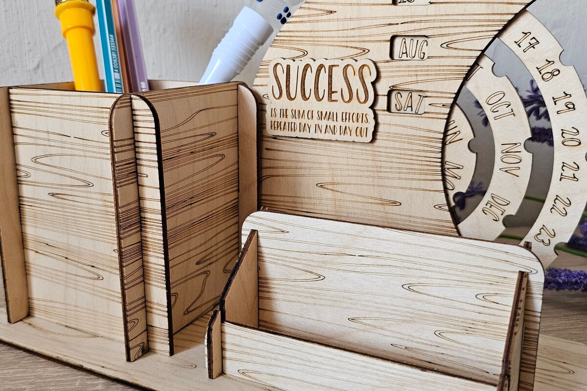 Intra απο ξύλο plywood 3mm-4mm πάχος Calendar File, Perpetual Δίασταση 30x20 cm INTRAFABR-117928568