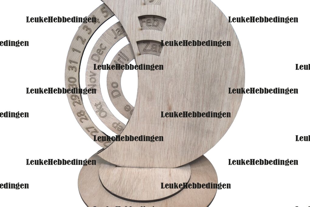 Σετ των 2 Intra απο ξύλο plywood 3mm-4mm πάχος Calender Kalender Dutch  3mm Blanco Δίασταση 15x15 cm INTRAFABR-124397083