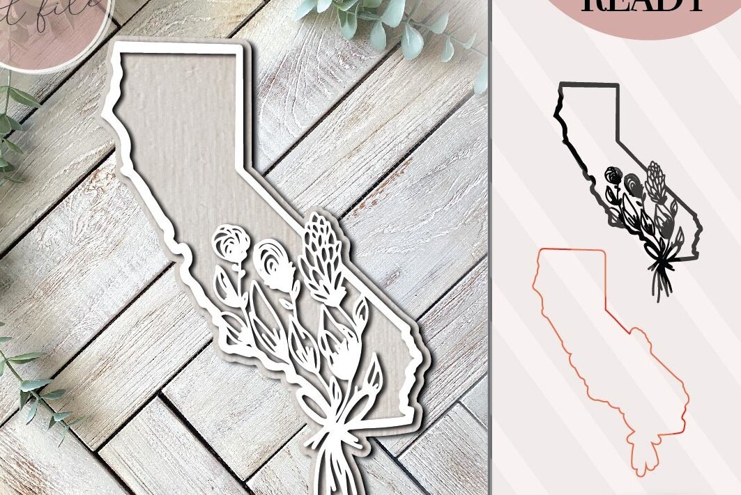 Σετ των 2 Intra απο ξύλο plywood 3mm-4mm πάχος California Floral Δίασταση 15x15 cm INTRAFABR-72730130