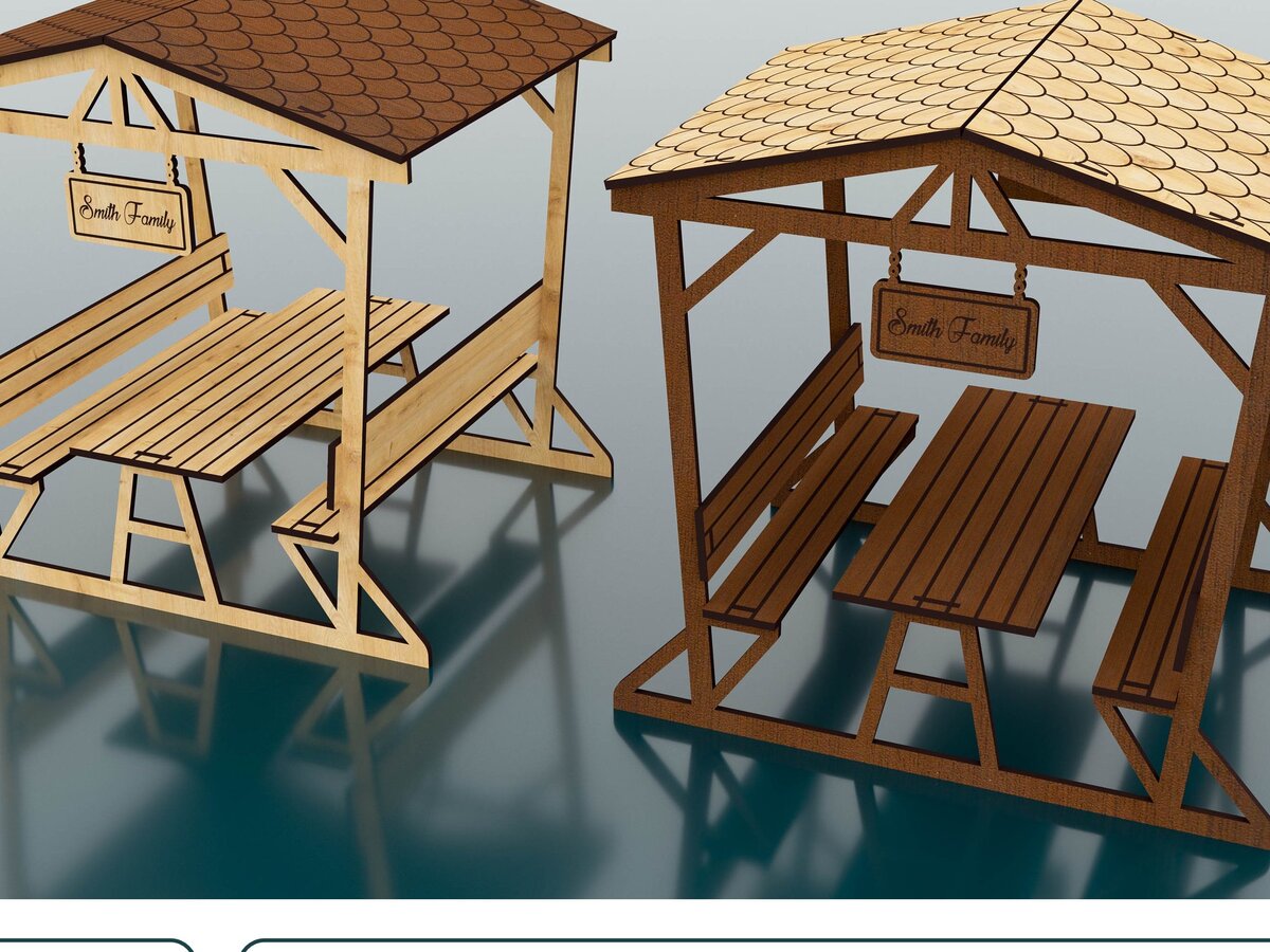 Σετ των 2 Intra απο ξύλο plywood 3mm-4mm πάχος Camellia Picnic Table Δίασταση 15x15 cm INTRAFABR-60066299