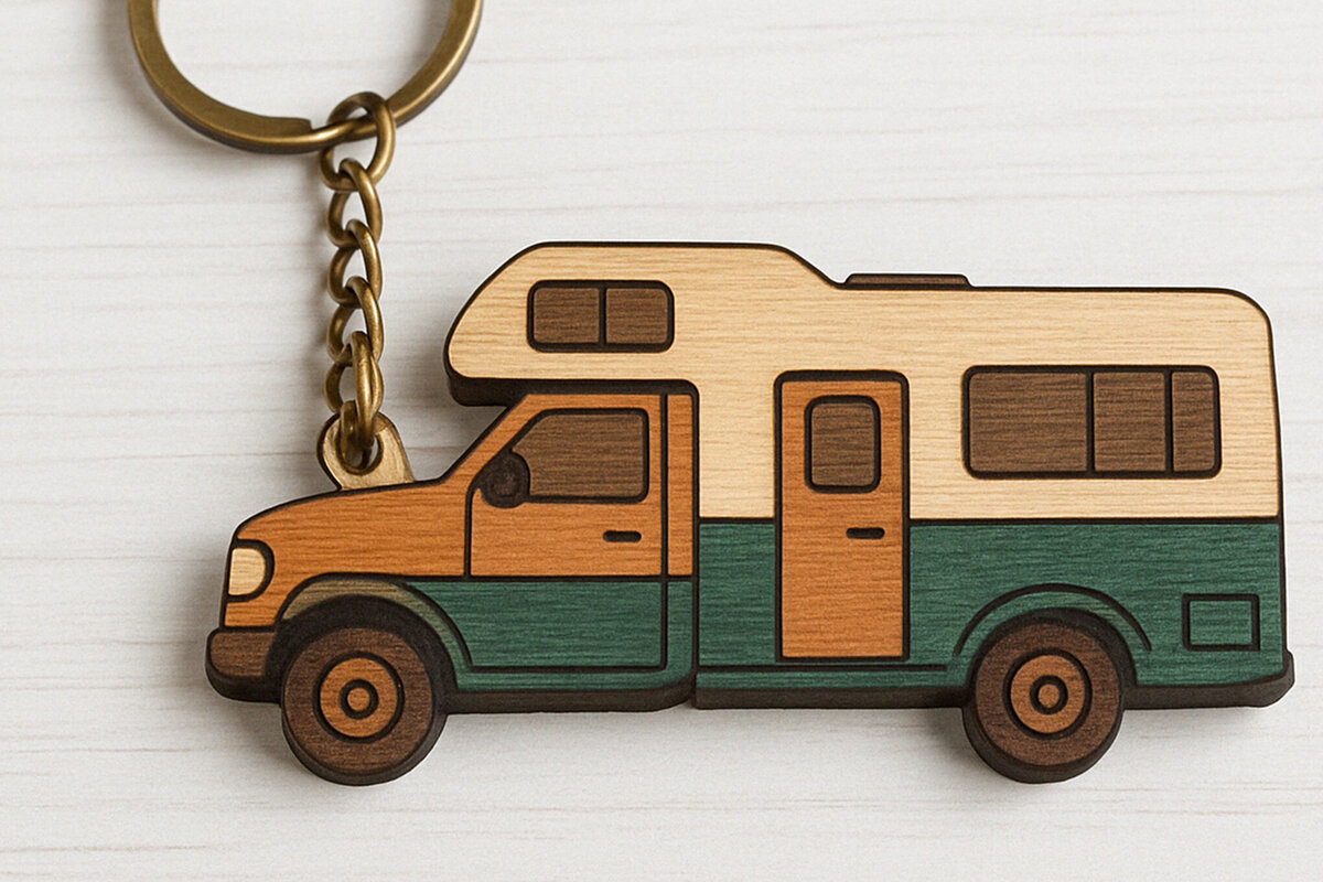 Σετ των 3 Intra απο ξύλο plywood 3mm-4mm πάχος Μπρελόκ Camper Van Δίασταση 6x6 cm INTRAFABR-120685047