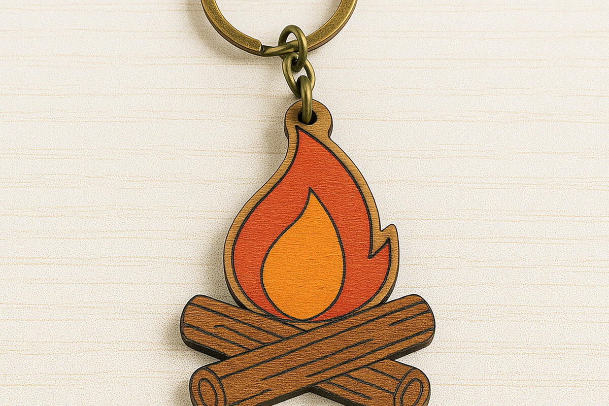 Σετ των 3 Intra απο ξύλο plywood 3mm-4mm πάχος Keychain Campfire Δίασταση 6x6 cm INTRAFABR-120685141
