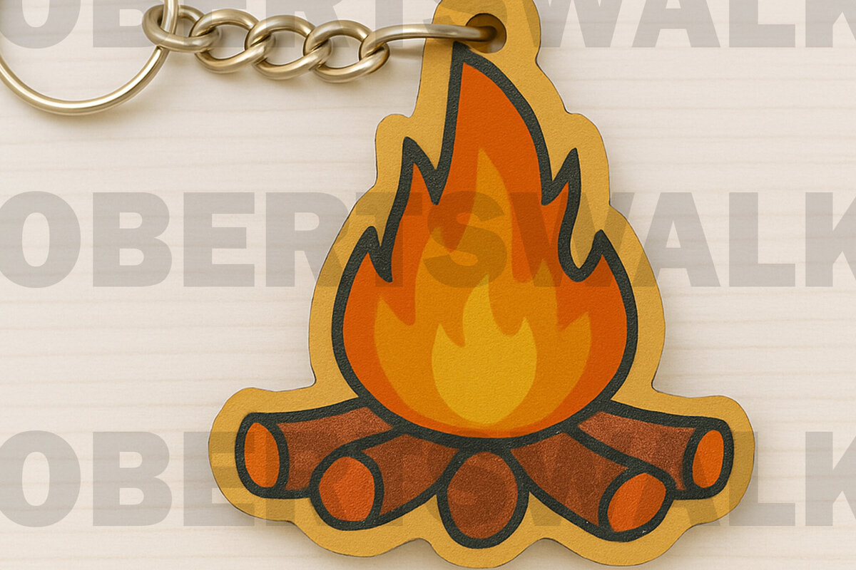 Σετ των 3 Intra απο ξύλο plywood 3mm-4mm πάχος Campfire Keychain Δίασταση 6x6 cm INTRAFABR-123097259