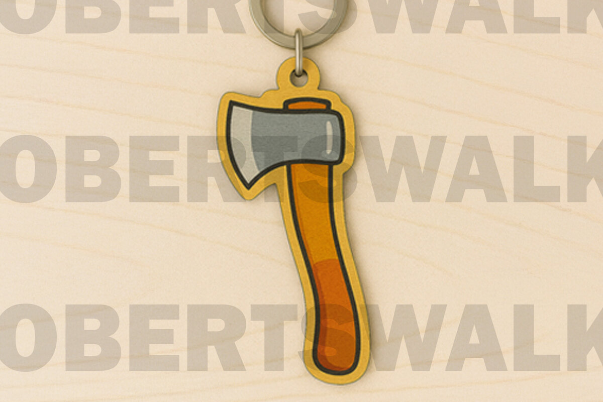 Σετ των 3 Intra απο ξύλο plywood 3mm-4mm πάχος Μπρελόκ Camping Axe Δίασταση 6x6 cm INTRAFABR-123332600