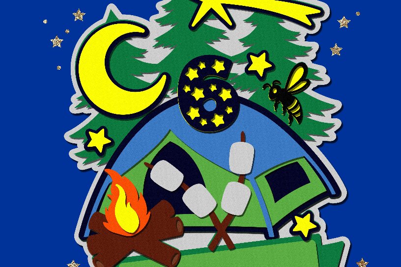 Σετ των 3 Intra απο ξύλο plywood 3mm-4mm πάχος Camping Cake Topper 3D Δίασταση 15x15 cm INTRAFABR-100947462