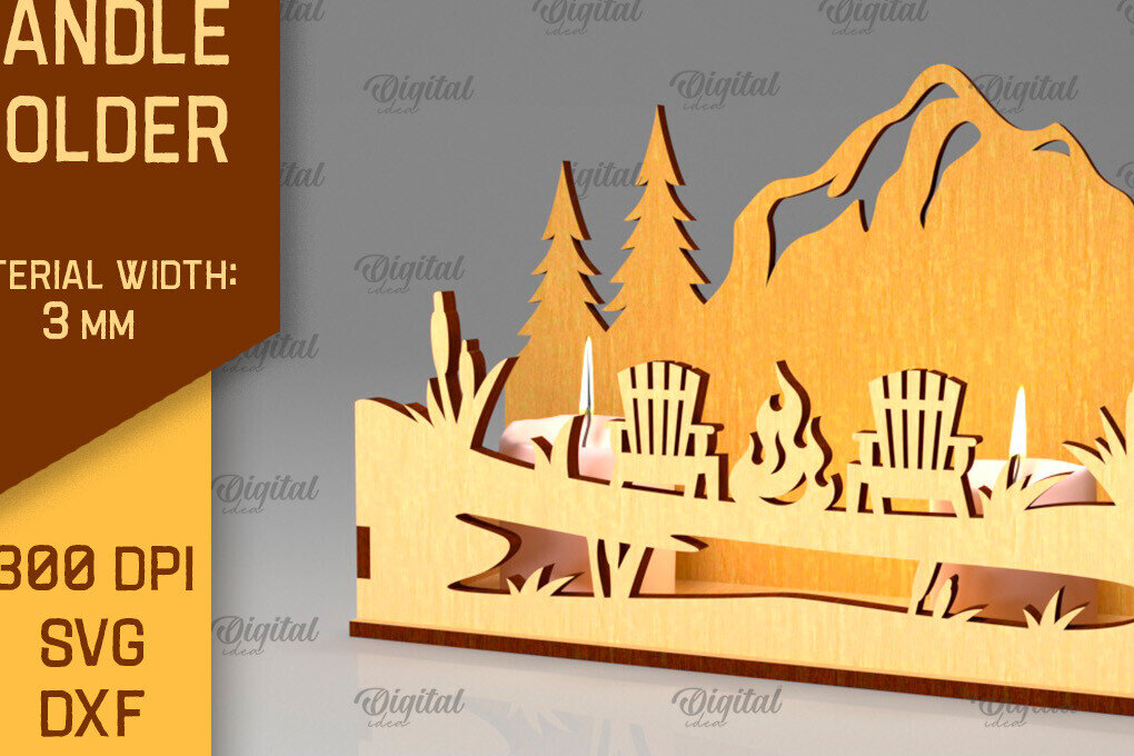 Intra απο ξύλο plywood 3mm-4mm πάχος Κάμπινγκ Κηροπήγιο Κοπή  Δίασταση 30x20 cm INTRAFABR-97099287