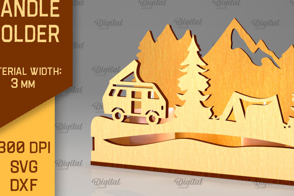 Intra απο ξύλο plywood 3mm-4mm πάχος Κάμπινγκ Κηροπήγιο Κοπή  Δίασταση 30x20 cm INTRAFABR-97099341