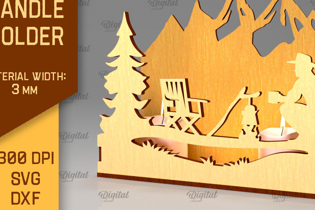 Intra απο ξύλο plywood 3mm-4mm πάχος Κάμπινγκ Κηροπήγιο Κοπή  Δίασταση 30x20 cm INTRAFABR-97099690