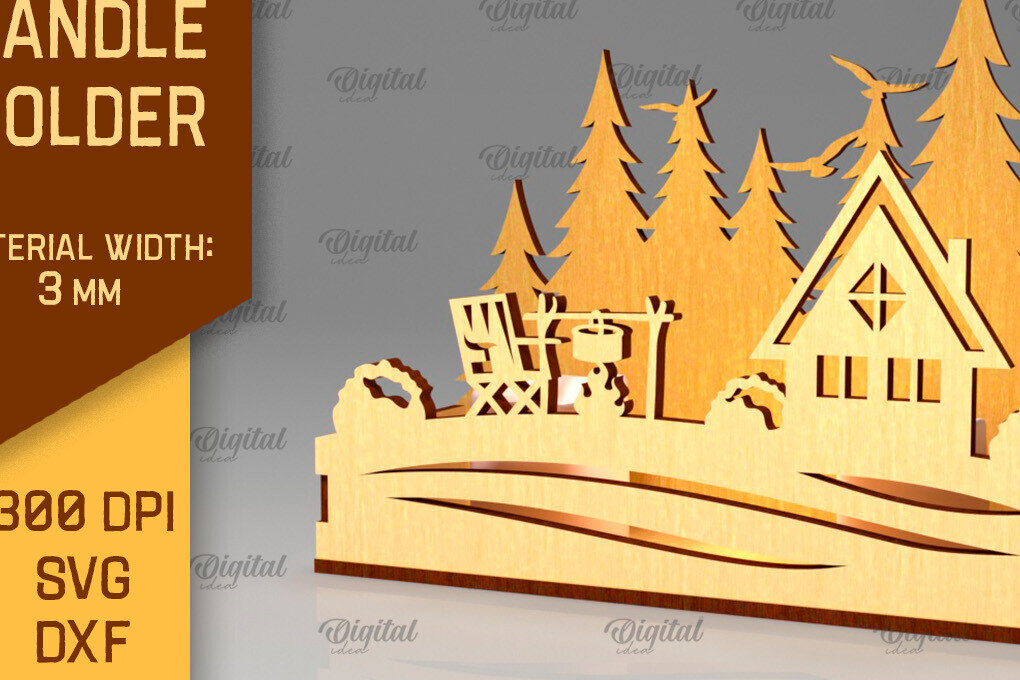 Intra απο ξύλο plywood 3mm-4mm πάχος Κάμπινγκ Κηροπήγιο Κοπή  Δίασταση 30x20 cm INTRAFABR-97099816