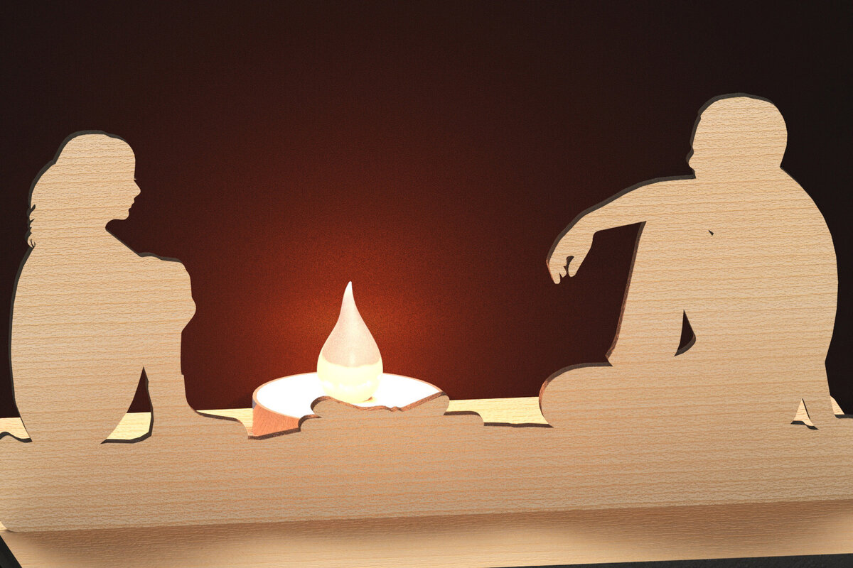 Σετ των 2 Intra απο ξύλο plywood 3mm-4mm πάχος Camping Candle Holder   Δίασταση 15x15 cm INTRAFABR-79448338