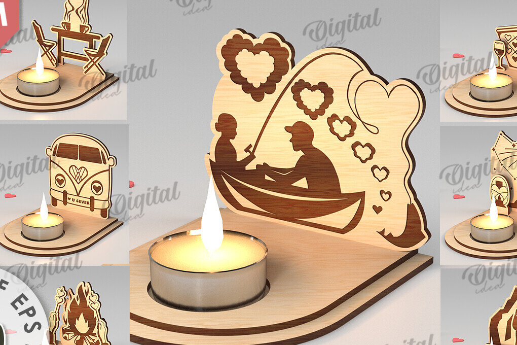 Intra απο ξύλο plywood 3mm-4mm πάχος Κάμπινγκ Κηροπήγια Δέσμη κοπής με λέιζερ Δίασταση 30x20 cm INTRAFABR-113581146