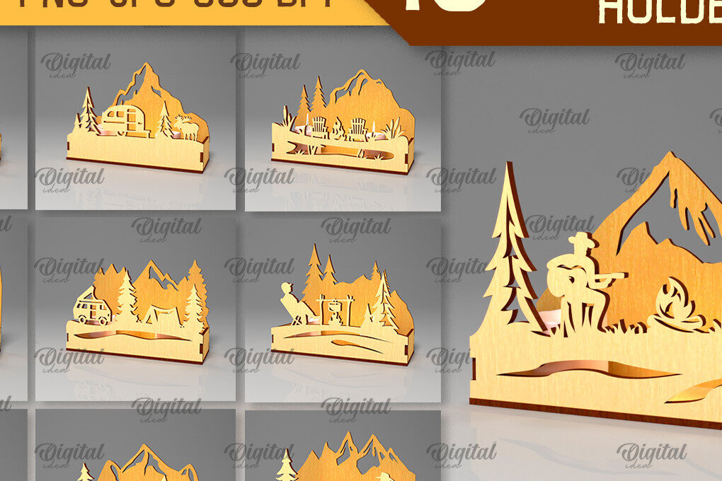 Intra απο ξύλο plywood 3mm-4mm πάχος Κάμπινγκ Κηροπήγια Δέσμη κοπής με λέιζερ Δίασταση 30x20 cm INTRAFABR-97156515