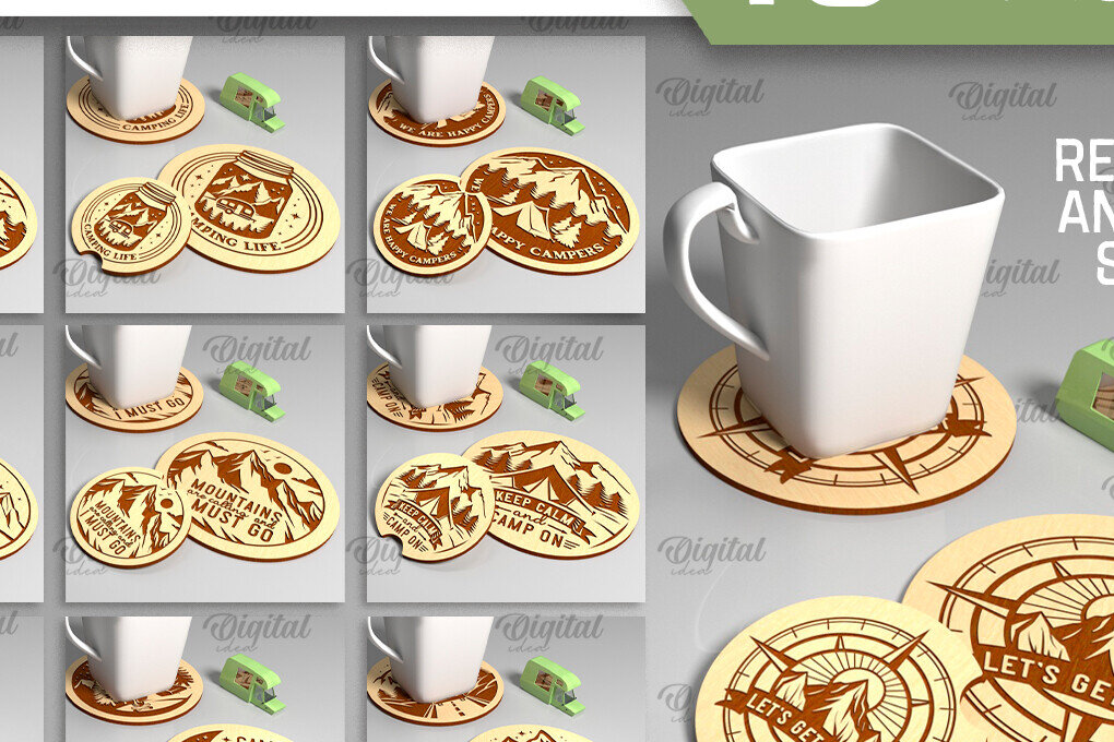 Intra απο ξύλο plywood 3mm-4mm πάχος Σουβέρ για κάμπινγκ κοπής με λέιζερ Δίασταση 30x20 cm INTRAFABR-93078706