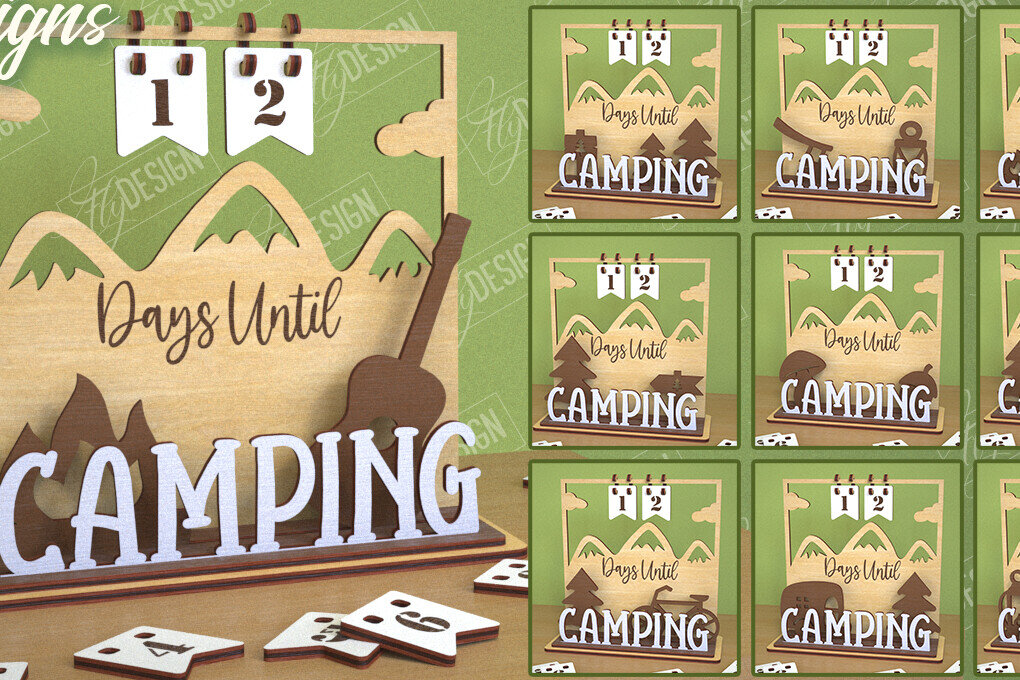 Intra απο ξύλο plywood 3mm-4mm πάχος ημερολογίου αντίστροφης μέτρησης Camping | CNC Δίασταση 30x20 cm INTRAFABR-102597969