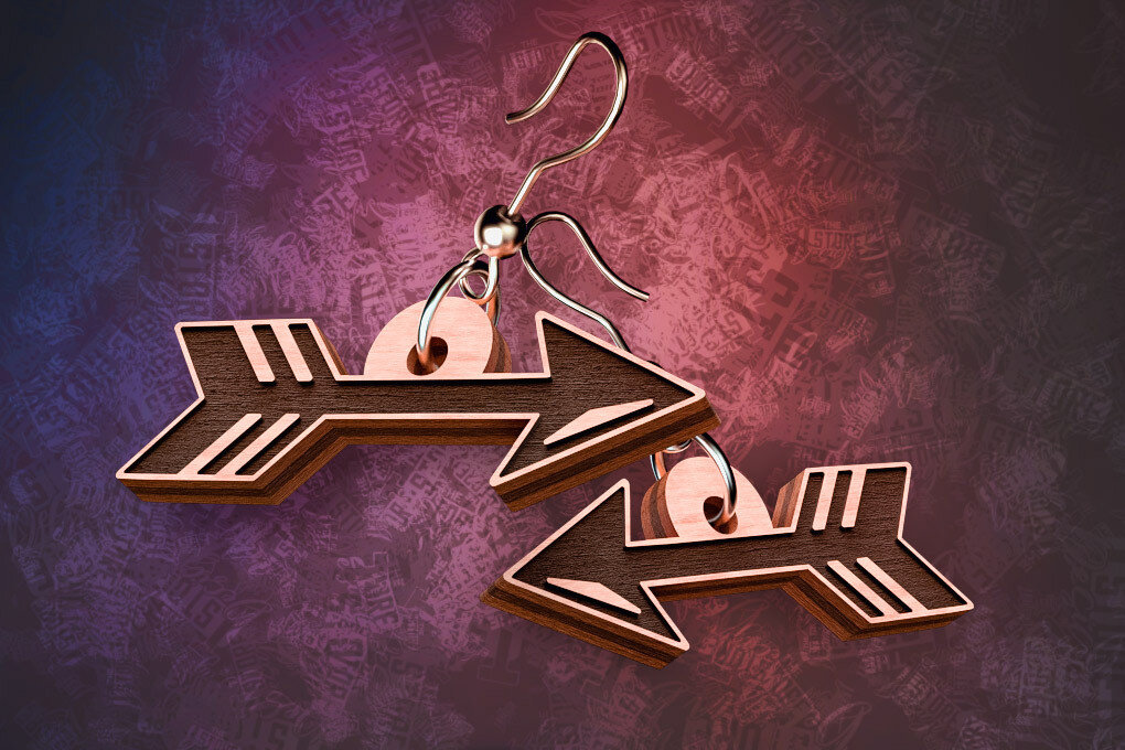 Σετ των 3 Intra απο ξύλο plywood 3mm-4mm πάχος Σκουλαρίκια Camping Cut  Δίασταση 3x3 cm INTRAFABR-76433867