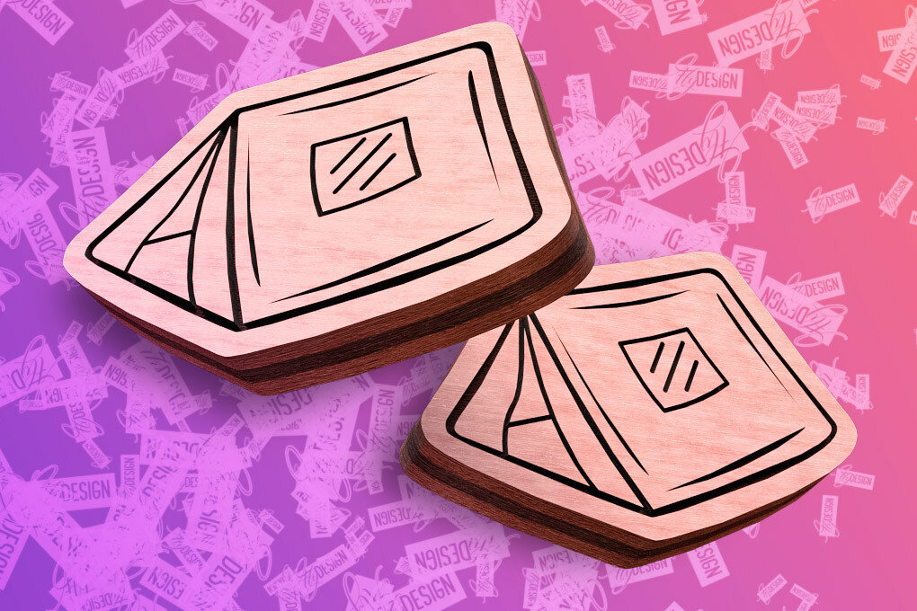 Σετ των 3 Intra απο ξύλο plywood 3mm-4mm πάχος Σκουλαρίκια Camping Cut  Δίασταση 3x3 cm INTRAFABR-76595252