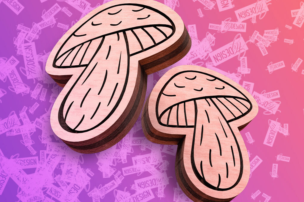 Σετ των 3 Intra απο ξύλο plywood 3mm-4mm πάχος Σκουλαρίκια Camping Cut  Δίασταση 3x3 cm INTRAFABR-76595279