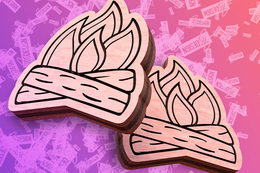 Σετ των 3 Intra απο ξύλο plywood 3mm-4mm πάχος Σκουλαρίκια Camping Cut  Δίασταση 3x3 cm INTRAFABR-76595446