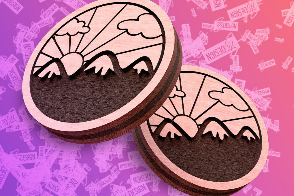 Σετ των 3 Intra απο ξύλο plywood 3mm-4mm πάχος Σκουλαρίκια Camping Cut  Δίασταση 3x3 cm INTRAFABR-76595496