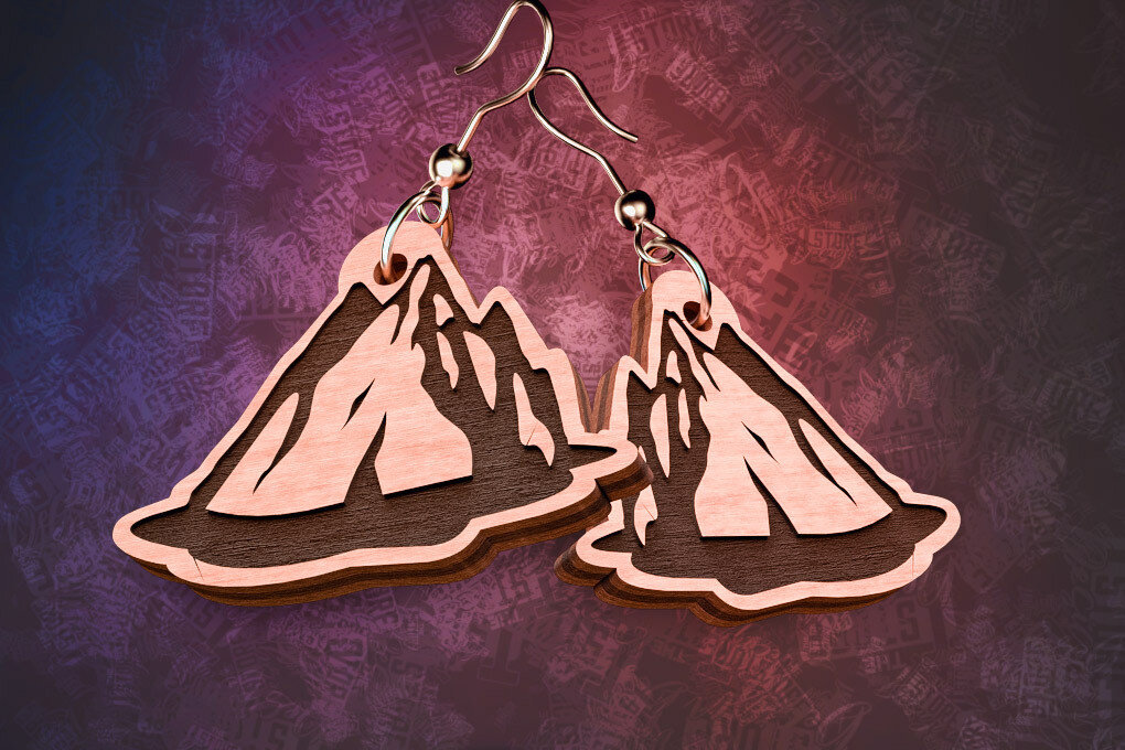 Σετ των 3 Intra απο ξύλο plywood 3mm-4mm πάχος Σκουλαρίκια Camping Cut  Δίασταση 3x3 cm INTRAFABR-76433546