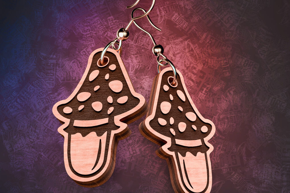 Σετ των 3 Intra απο ξύλο plywood 3mm-4mm πάχος Σκουλαρίκια Camping Cut  Δίασταση 3x3 cm INTRAFABR-76433613